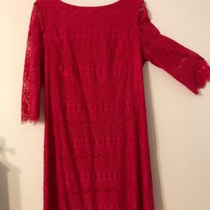 Bright pink lined dress